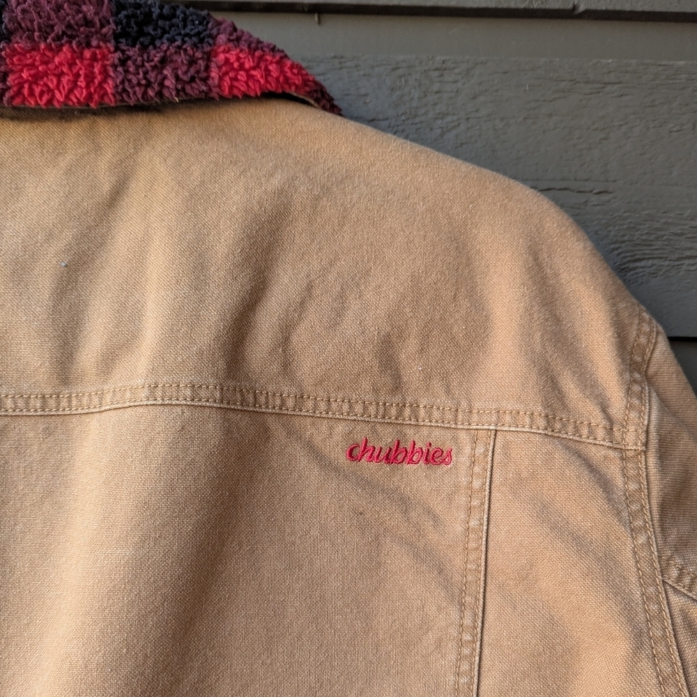 Chubbies The Piston Trucker Jacket Canvas Buffalo Check Sherpa Lined Medium - Picture 6 of 10
